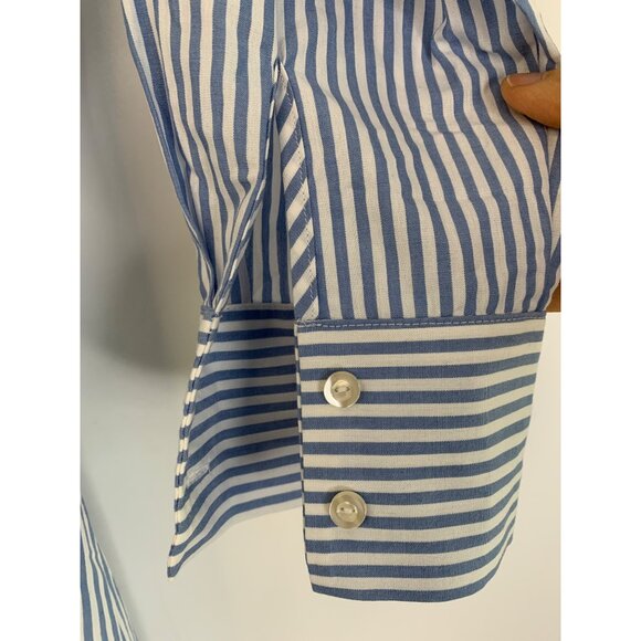 Abercrombie & Fitch Blue Striped Button-Down Shirt Dress S Cotton RDD10671 - Picture 8 of 12